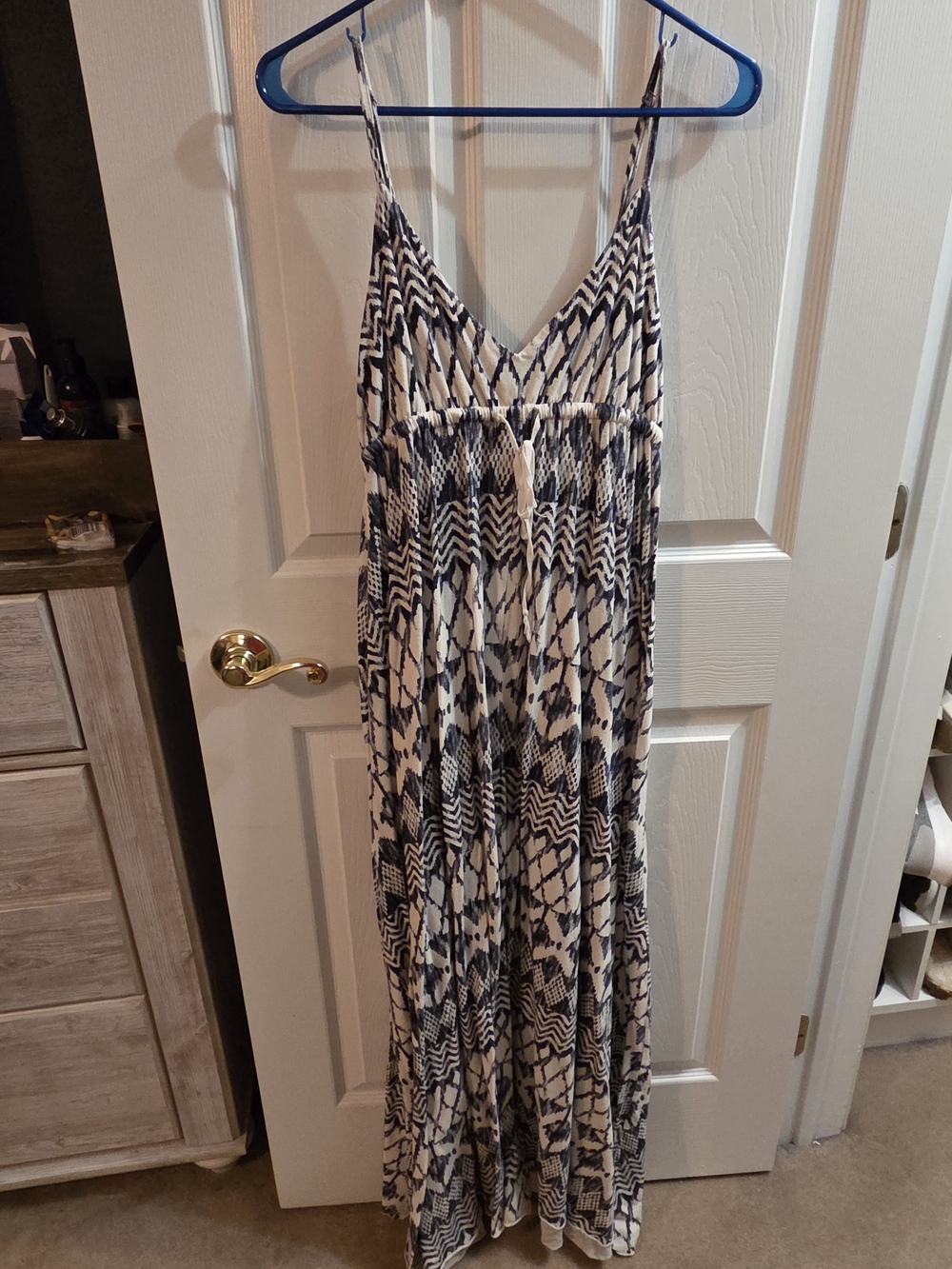 Roxy Black and White Printed Maxi Dress